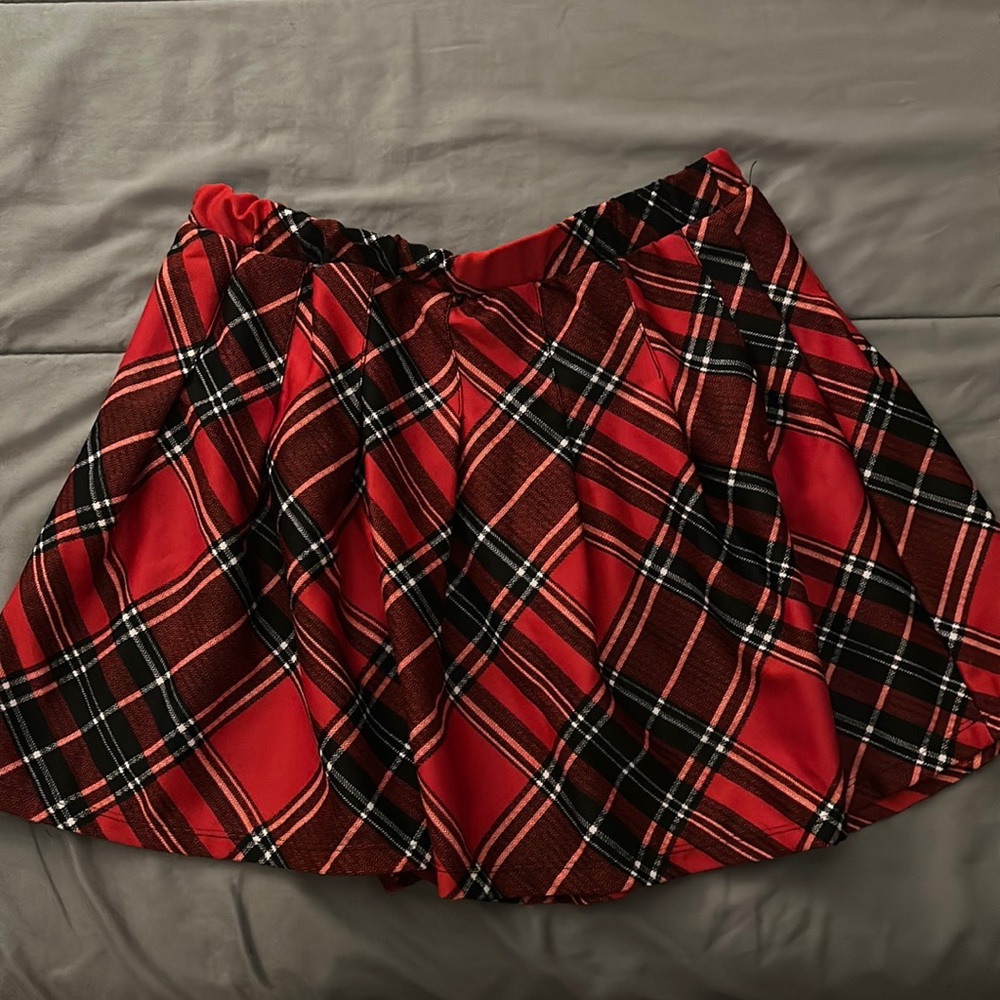 Y2K Grunge Pleated Plaid Mini Skirt~
